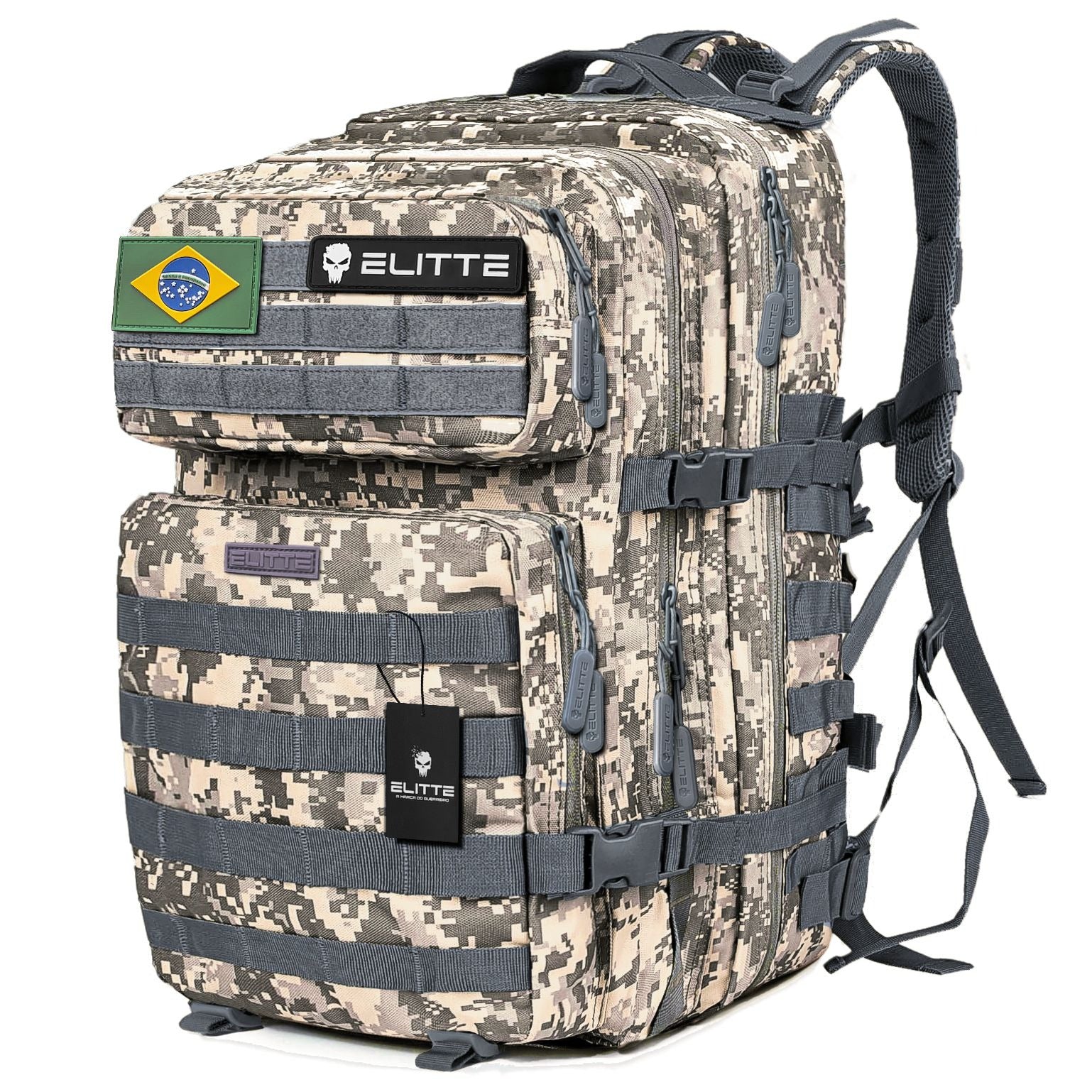 Mochila Elitte Combat (50L) - Cinza Digital