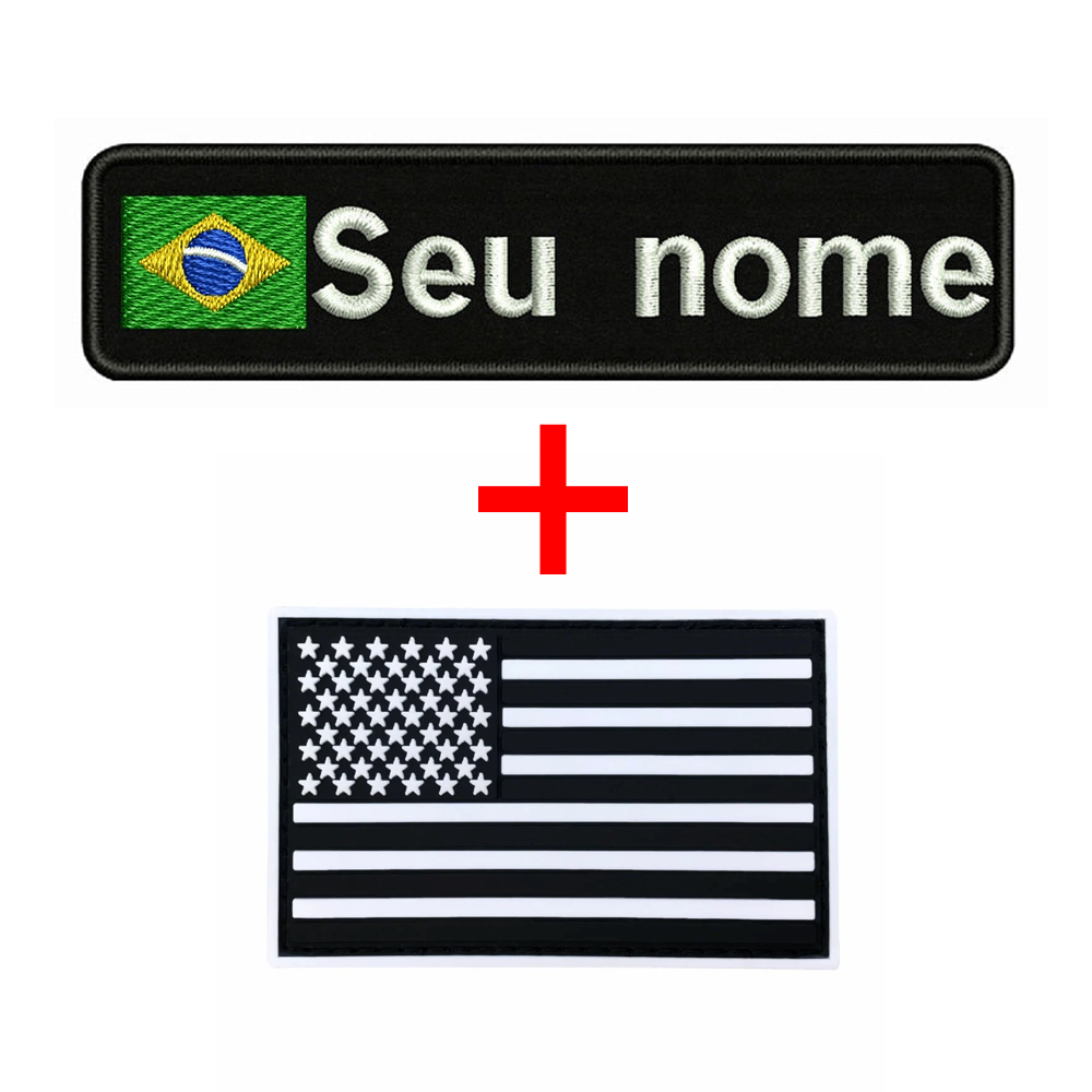 Patch de Nome + Bandeira EUA