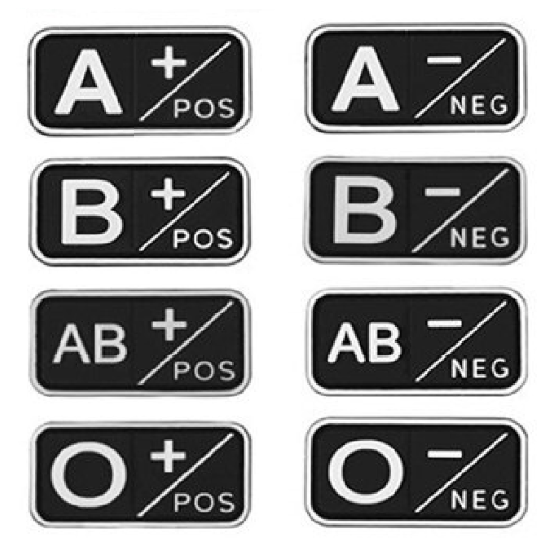 Patch Tipo Sanguíneo - Borracha